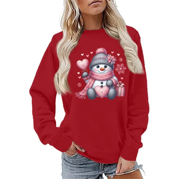 Women's Fashion Casual Round Neck Loose Long Sleeve Solid Color Sweatshirt - Image 37