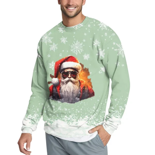 Men's Casual Fashion Comfortable Christmas Printed Round Neck Pullover - Image 7