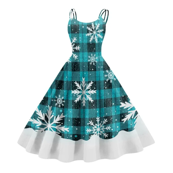 Women's Fashion Sexy Strapless Gothic Cocktail Christmas Graphic Printed - Image 14