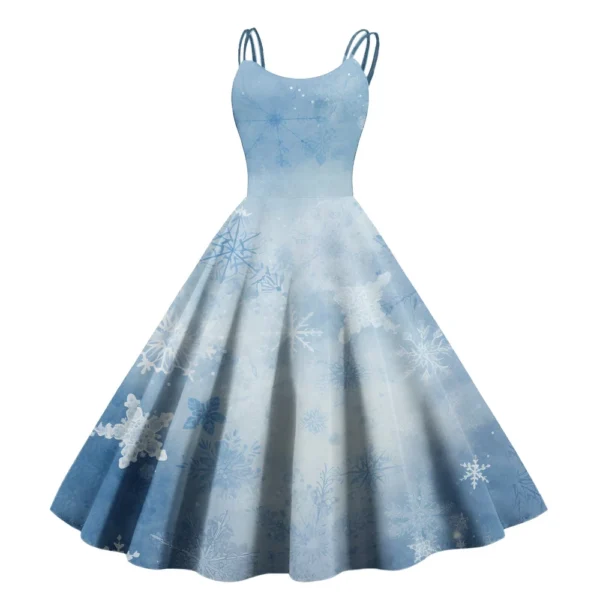 Women's Fashion Christmas Printed Sexy Strapless Gothic Cocktail Dress Punk, - Image 26