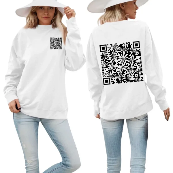 Men's Women's Casual Fashion The Same Hoodie Two-dimensional Code Print Hoodie - Image 6