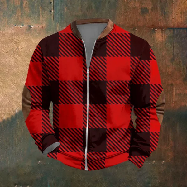 Men'S Retro Casual Sportswear With Open Zipper Sweatshirt Jacket - Image 22