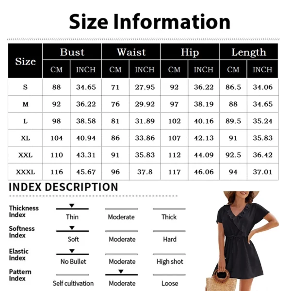 Women's Fashion Casual V-Neck Ruffle Tunic Dresses - Image 18