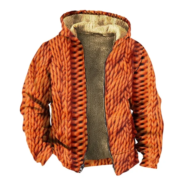 Men's Thickened Button Double Pocket Jacket With Pocket Insert Cotton Jacket - Image 26