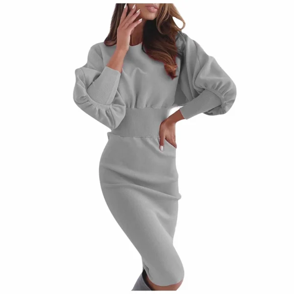 Sexy Women's Knit Sweater Long Sleeve Package Hips Party  Dress - Image 14