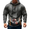 Men's Printed Sweatshirt Hoodie Zipper Arm Pocket Cardigan Men's Sports Large - Image 19