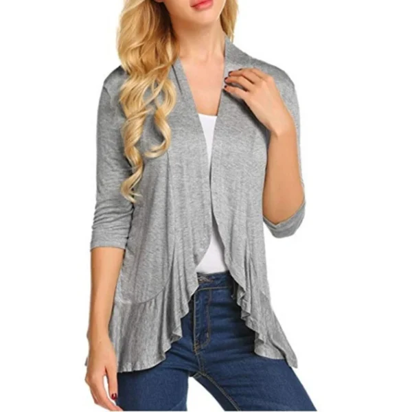 Women's solid color cardigan top - Image 8