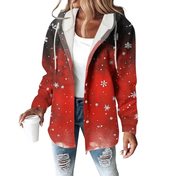 Women's Coat Casual And Fashionable Composite Thick And Warm Printed Hooded - Image 32