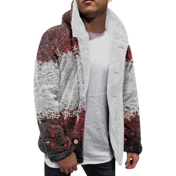 Men'S Winter Zipper Hooded Fleece Sweatshirt With Patch Pocket Casual Jacket - Image 14