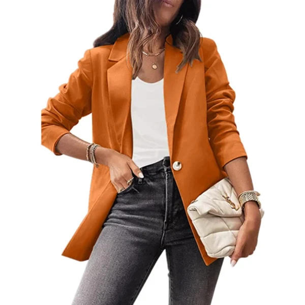 Women's solid color casual long-sleeved suit - Image 17