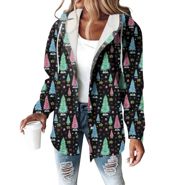Women's Coat Casual And Fashionable Composite Thick And Warm Printed Hooded - Image 28
