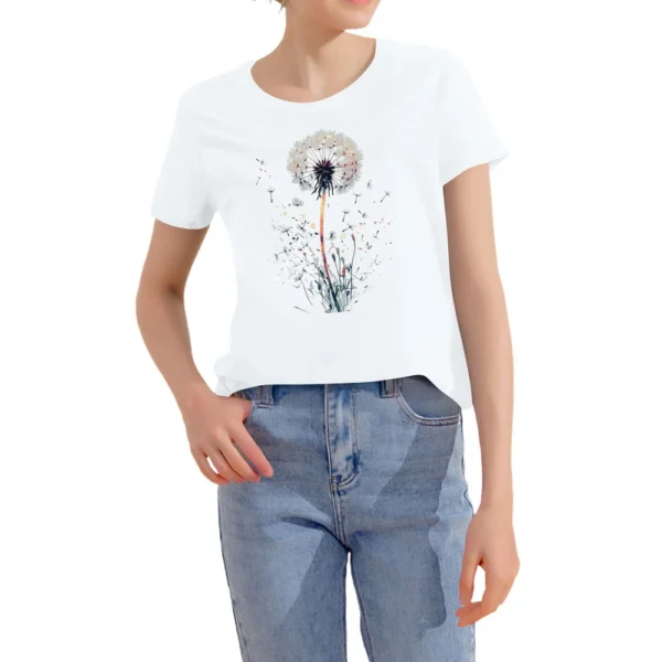 Women's Casual Printed Short Sleeved Round Neck Loose Daily Fashion T-Shirt - Image 12