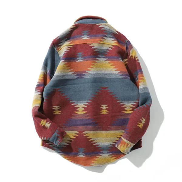 Retro Ethnic Long Sleeved Shirt Men'S Street Loose Fashion Jacket - Image 12