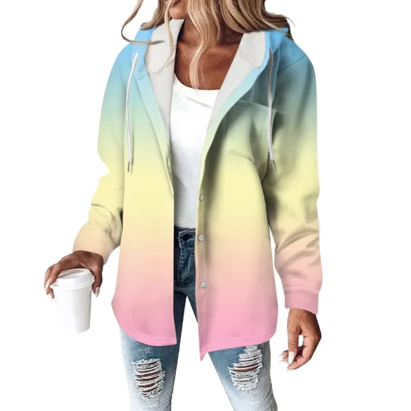 Women's Coat Casual And Fashionable Composite Thick And Warm Printed Hooded - Image 2