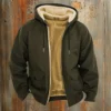 Men's Casual Zippered Pocket Hooded Jacket Men's Solid Color Fashion Warm Jacket - Image 28