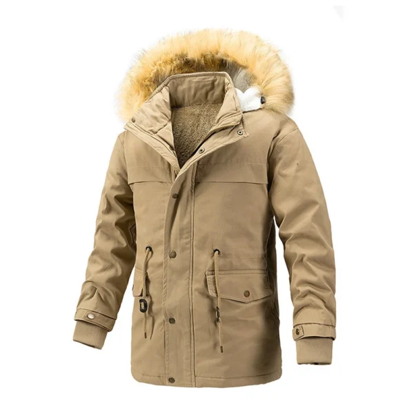 Winter Hooded Men's Cotton-padded Jacket With Collar And Fleece Thickened Slim - Image 20