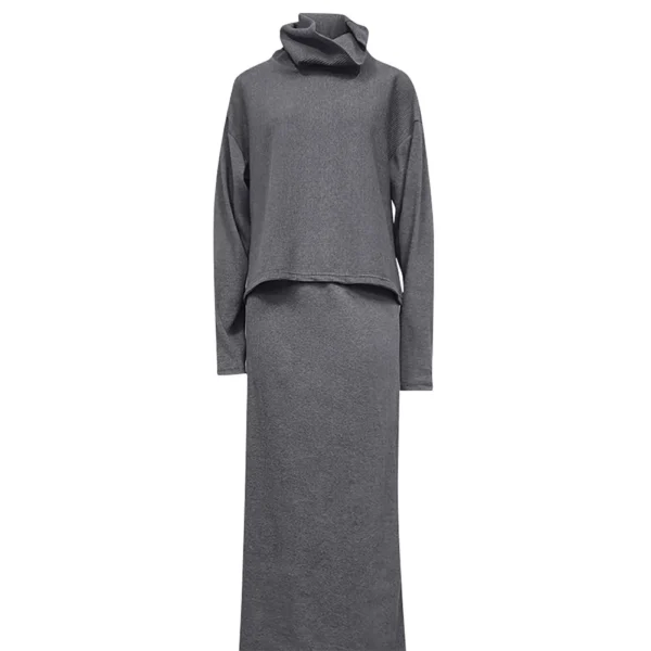Women's Casual Loose Knit Sweater Top Long Skirt Two-piece Set - Image 12