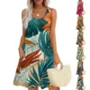 Women's Casual Fashion U-neck Sleeveless Print Dress