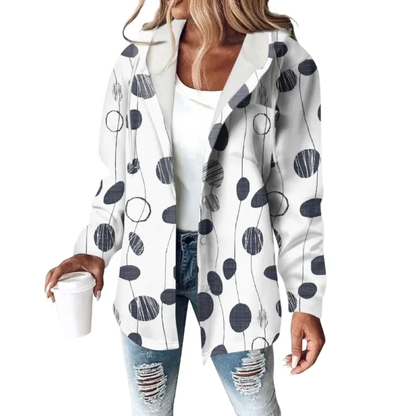 Women's Coat Casual And Fashionable Composite Thick And Warm Printed Hooded - Image 10