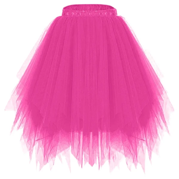 Women's Fashion Solid Color Half Skirt Party Ballet Puff Skirt Mesh Skirt - Image 46