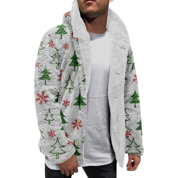 Men'S Winter Zipper Hooded Fleece Sweatshirt With Patch Pocket Casual Jacket - Image 10