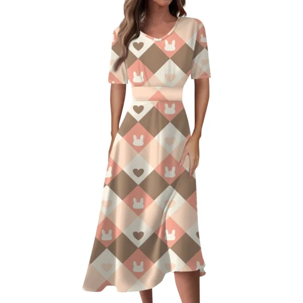Women's Casual Fashion Dresses Summer Loose Easter Printed Sundresses Dress - Image 17