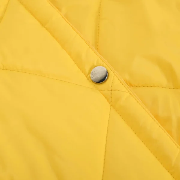 Women's  Loose Casual Solid Color Medium Long Diamond  Down Cotton Jacket, - Image 9