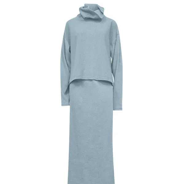 Women's Casual Loose Knit Sweater Top Long Skirt Two-piece Set - Image 9