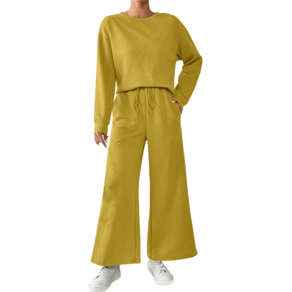 Women's Solid Color Temperament Casual Loose Textured Drawstring Elastic Waist - Image 9