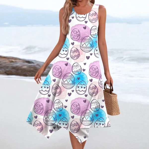 Women's Dresses Easter Sundresses Loose Printed Fashion Casual Summer Dress - Image 22