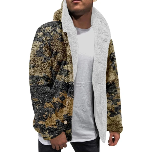 Men'S Winter Zipper Hooded Fleece Sweatshirt With Patch Pocket Casual Jacket - Image 5