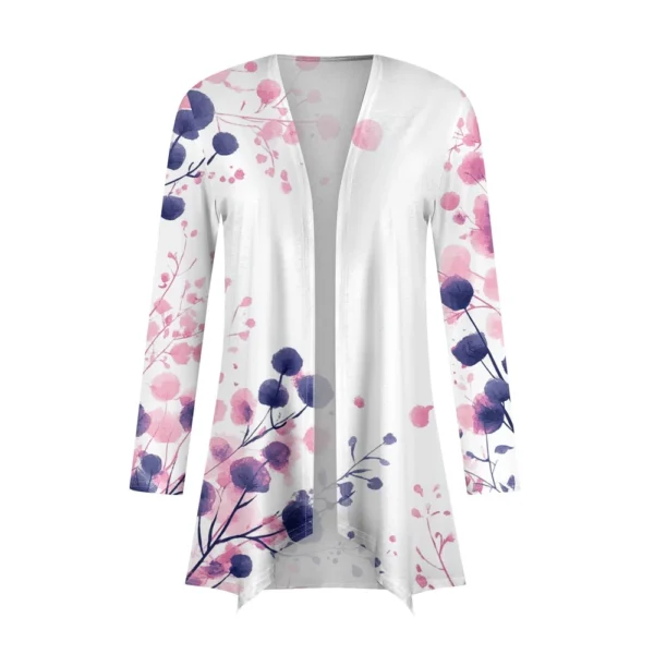 Women's Fashion Casual Vintage Floral Printed Mid-Length Cardigan Jacket - Image 12
