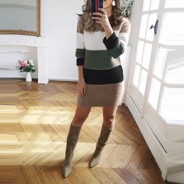 Sexy Women's Knit Sweater Long Sleeve Package Hips Party  Dress - Image 19