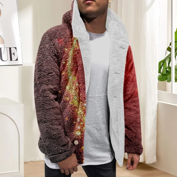 Men'S Winter Zipper Hooded Fleece Sweatshirt With Patch Pocket Casual Jacket - Image 16