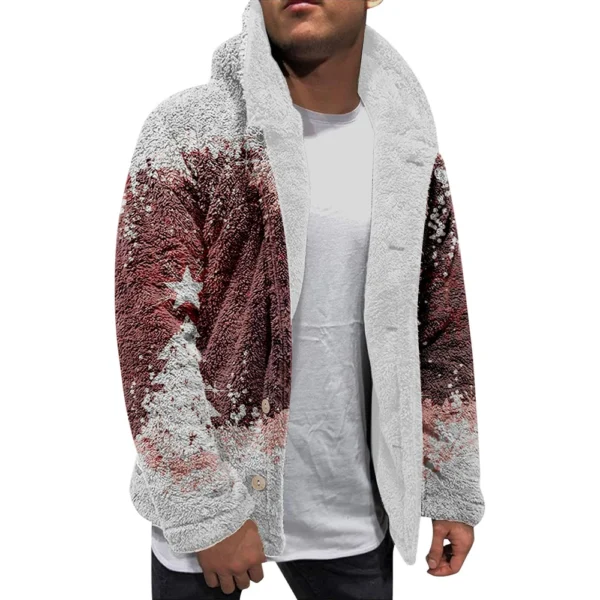Men'S Winter Zipper Hooded Fleece Sweatshirt With Patch Pocket Casual Jacket - Image 12