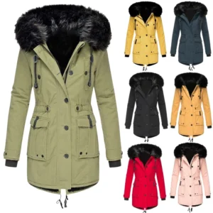Women's Fashion Plus Fleece Thickened Cotton-padded Winter Coat Pie Overcome