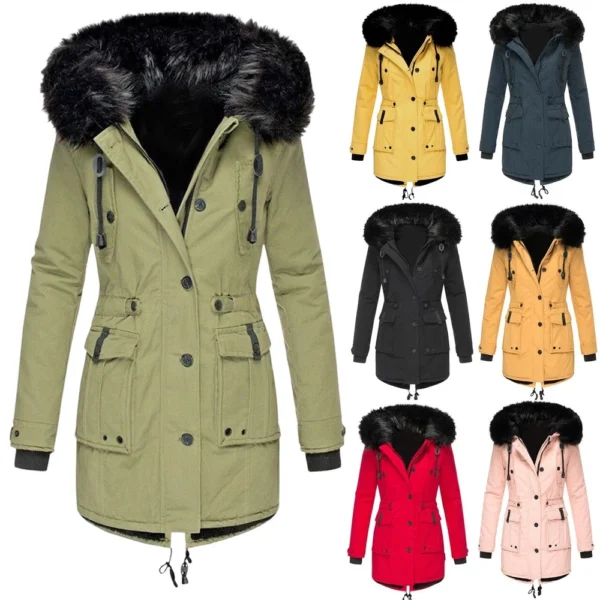 Women's Fashion Plus Fleece Thickened Cotton-padded Winter Coat Pie Overcome