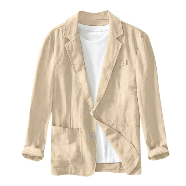 Men's Casual Fashion Jacket Solid Color Long Sleeve Jacket With Pockets - Image 14