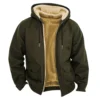 Men's Casual Zippered Pocket Hooded Jacket Men's Solid Color Fashion Warm Jacket - Image 8