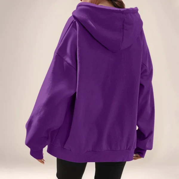 Women's Solid Color Zipper Sweatshirt Tops Daily Casual Jacket - Image 11