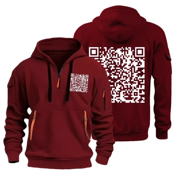 Men's Printed Sweatshirt Hoodie Zipper Arm Pocket Cardigan Men's Sports Large - Image 31