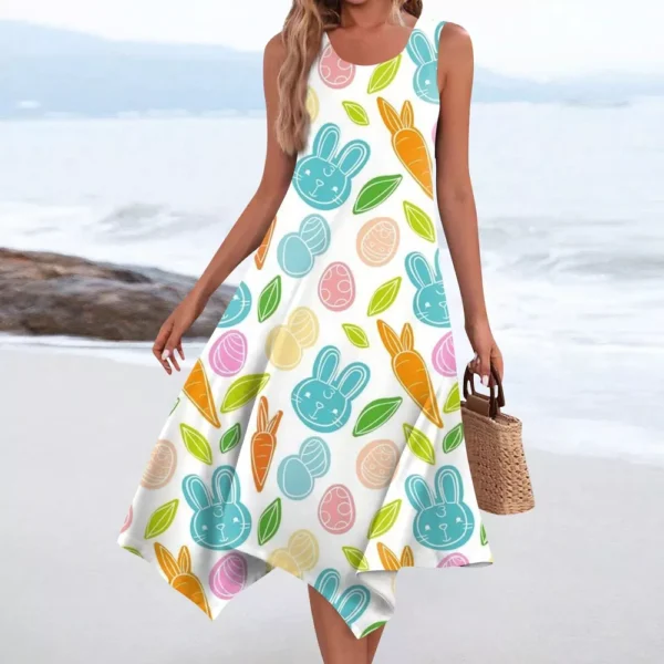 Women's Summer Loose Printed Casual Easter Fashion Dresses Sundresses Dress - Image 25