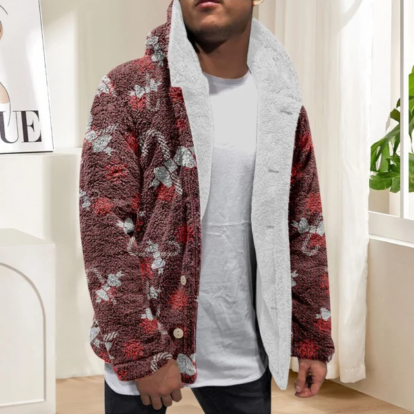 Men'S Winter Zipper Hooded Fleece Sweatshirt With Patch Pocket Casual Jacket - Image 22