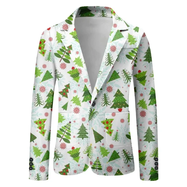 Unisex Winter Christmas Prints Suit Jackets Unisex Casual Fashion Button Jackets - Image 32