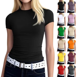 Women's Daily Short Sleeved Printed Loose Fashion Casual Round Neck T-Shirt