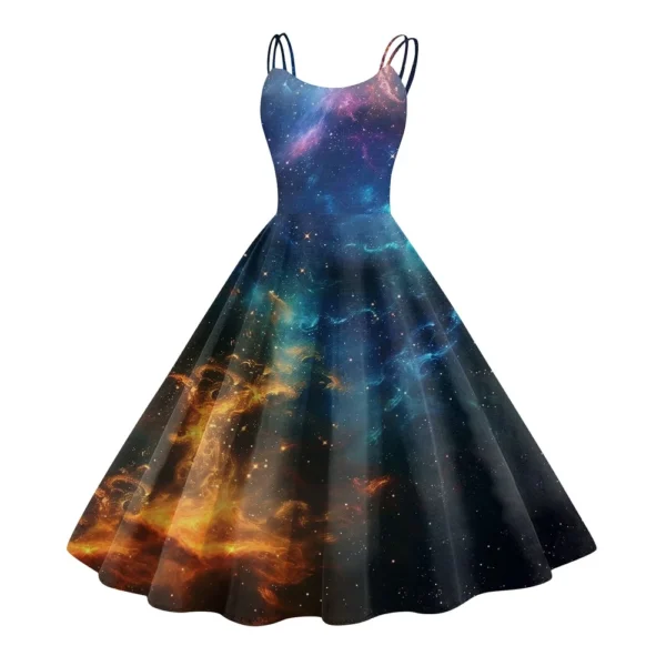 Women's Fashion  Printed Sexy Strapless Gothic Cocktail Dress Punk, Vintage - Image 11