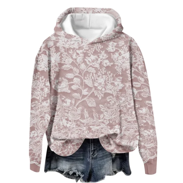 Women's Tops Sweatshirt Print Round Neck Hooded Casual - Image 35