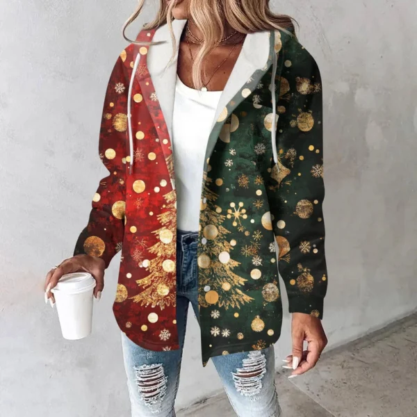 Women's Coat Casual And Fashionable Composite Thick And Warm Printed Hooded - Image 25