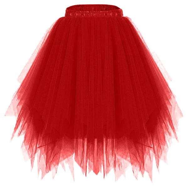 Women's Fashion Solid Color Half Skirt Party Ballet Puff Skirt Mesh Skirt - Image 2