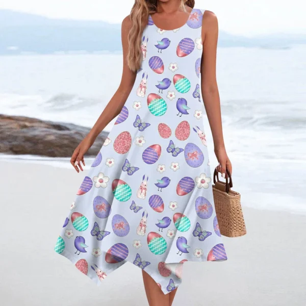 Women's Dresses Easter Sundresses Loose Printed Fashion Casual Summer Dress - Image 16